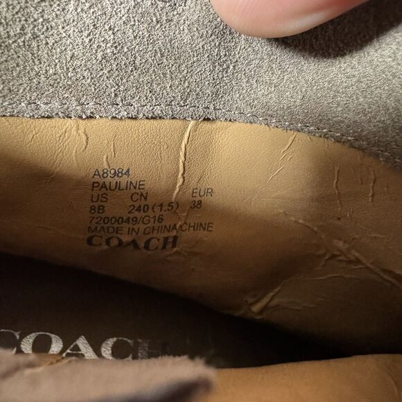 Women Coach Pauline Tan Suede Ankle Boots Booties Size‎ 8 B - Picture 8 of 8